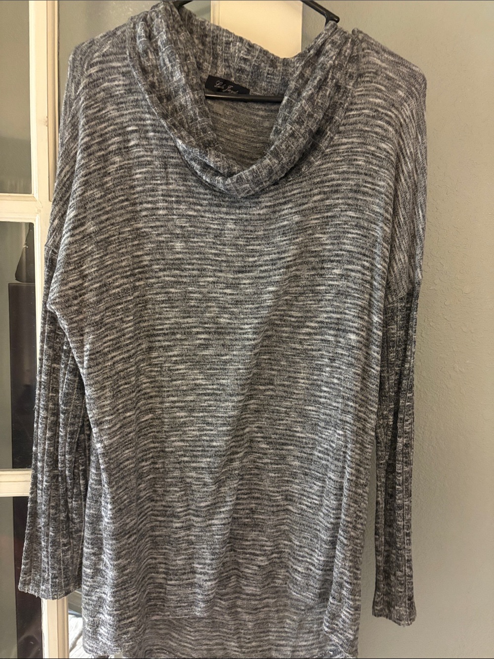 Laila Jayde Gray Marled Cowl Neck Sweater